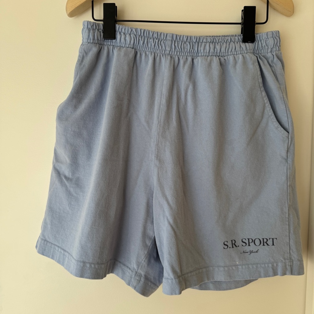 SPORTY & RICH Gym Short in Hydrangea Blue - Picture 2 of 7